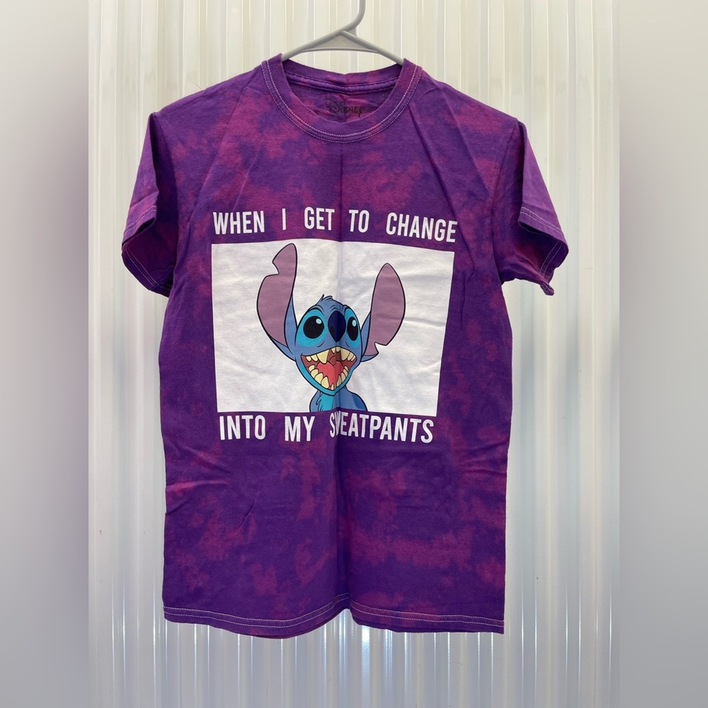 Disney Purple Stitch Tie-Dye T-Shirt‎